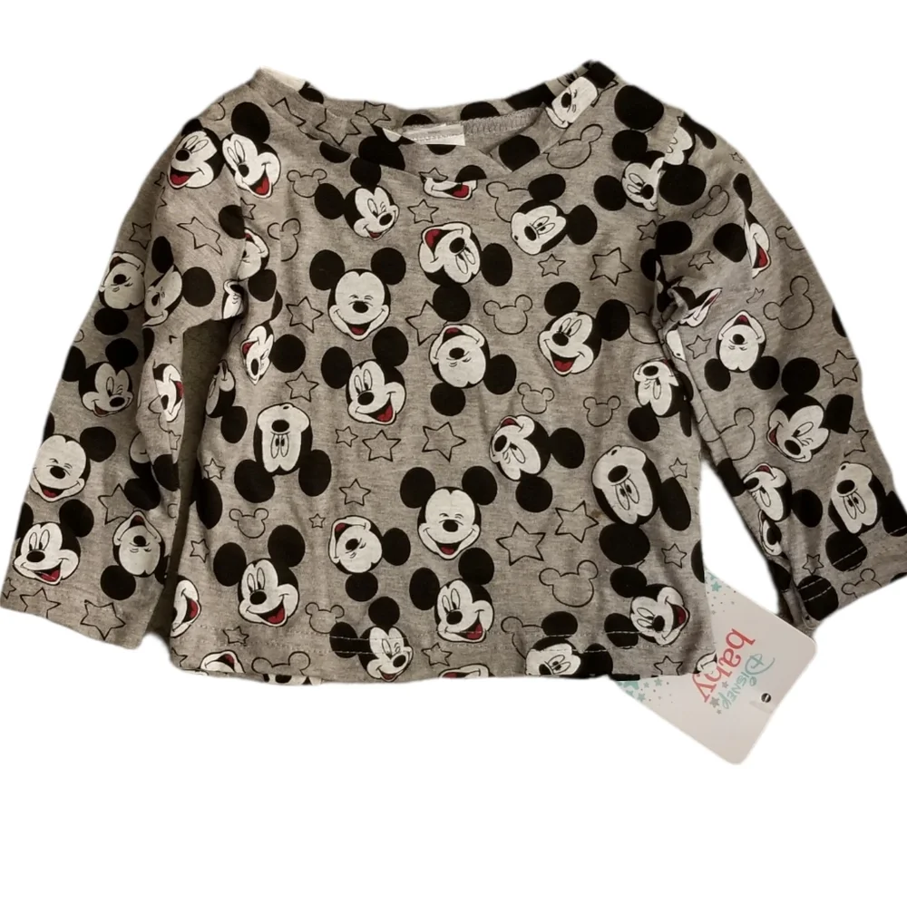 Baby Disney Mickey Mouse Overalls and Shirt 2-piece set. Size 0-3 Months - Picture 3 of 6